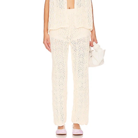 Line and Dot Crochet Poppie Pants Large L Cream/Ecru - Picture 1 of 9